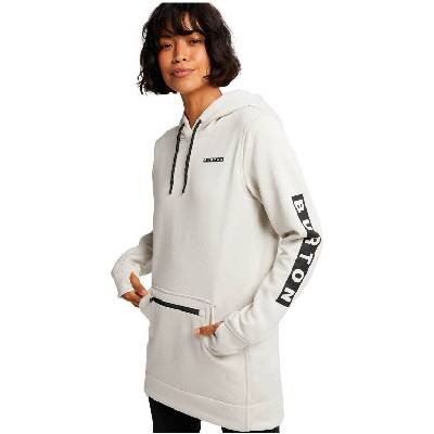 Technická mikina Burton Wms Oak Long Pullover Hoodie stout white heather XS 24/25 - Odesíláme do 24 hodin