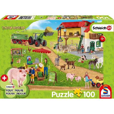 Schmidt Spiele - Puzzle Farm and farm shop + figúrka - 100 piese