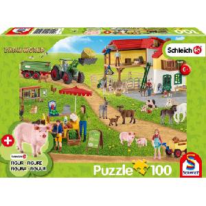 Schmidt Spiele - Puzzle Farm and farm shop + figúrka - 100 piese