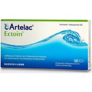 Bausch & Lomb Капки за очи за профилактика и лечение на симптоми на алергичен конюнктивит монодози, Bausch & Lomb Artelac Ectoin Eye Drops 20 x 0.5ml (Single-Dose)