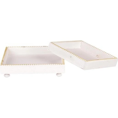 Autronic Tác dřevěný čtverec 2ks LD-0353 WH