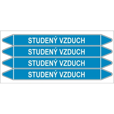 Značení potrubí, studený vzduch,4 ks, 250 × 26 mm PZ 008430