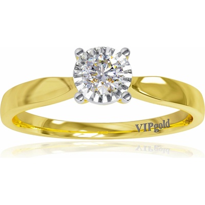 VIPgold Zásnubný prsteň s briliantmi v žltom zlate R328 63796z