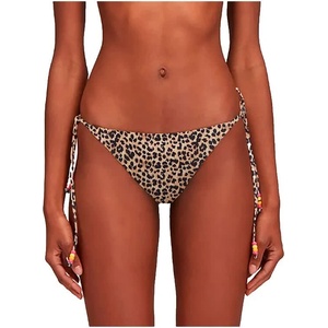 SUNDEK Anita sweet leopard print adjustable hip briefs bikini bottom - Brown (Durian)