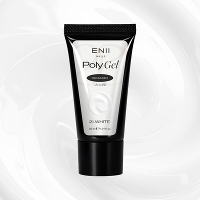 Enii Nails Poly Gel Ceramic 21 white polygel v tubě 30 ml