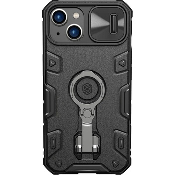 Nillkin CamShield Armor Pro Magnetic Hard Case - хибриден удароустойчив кейс с MagSafe и пръстен против изпускане за iPhone 14 Plus (черен)
