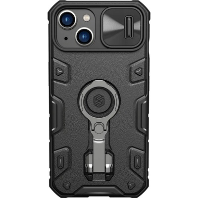 Nillkin CamShield Armor Pro Magnetic Hard Case - хибриден удароустойчив кейс с MagSafe и пръстен против изпускане за iPhone 14 Plus (черен)
