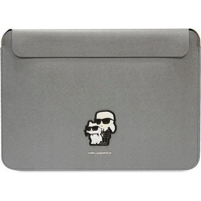 Karl Lagerfeld Sleeve 14" silver Saffiano Karl&Choupette KLCS14SAKCPMG