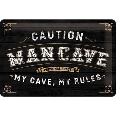 Postershop Plechová cedule: Man Cave - 30x20 cm