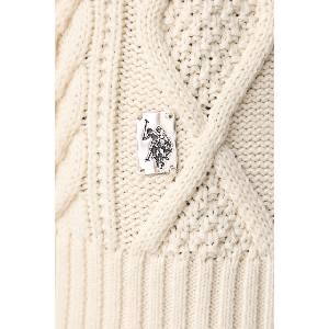 U. S. Polo Assn U. S. Polo Assn. пуловер мъжки от памук HERITAGE ARAN NEP KNIT ROLL NECK (MUP5430)