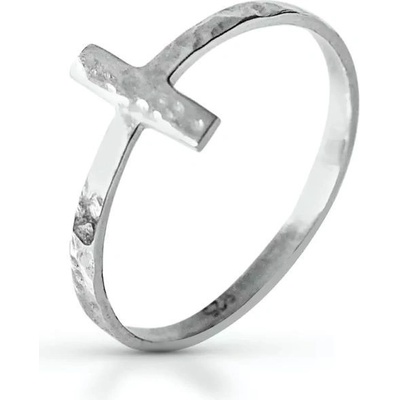 Boho Design Stříbrný prsten Cross 29453