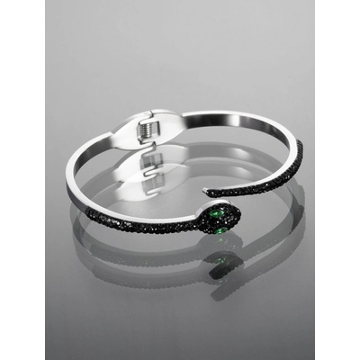 Prosperk Originální náramek z chirurgické oceli had v černé barvě S5068