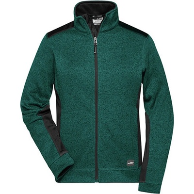 James&Nicholson dámska fleecová mikina JN861 Dark Green Melange