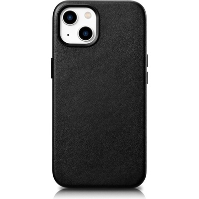 ICARER Кейс от естествена кожа iCarer за iPhone 14 Plus, черен (съвместим с MagSafe) (WMI14220707-BK)
