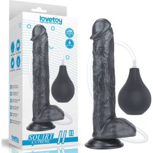  Пенис дилдо, екстремно свършване, 27, 5см. - Squirt Extreme Dildo Black (LVTOY00524)