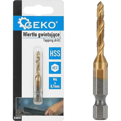 Závitový vrták HSS M4 x 0,7mm HEX, Geko G38131