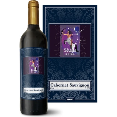 Sablio Střelec Cabernet Sauvignon Červené víno 12 % 0,75 l (holá fľaša)