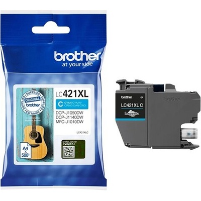 Brother 500-page high capacity Cyan ink cartridge for DCP-J1050DW MFC-J1010DW and DCP-J1140DW (LC421XLC)