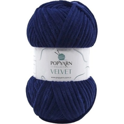 POPYARN Pletací příze Velvet B013 - modrá