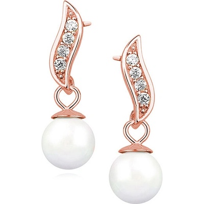 Olivie strieborné perlové náušnice rose 3588