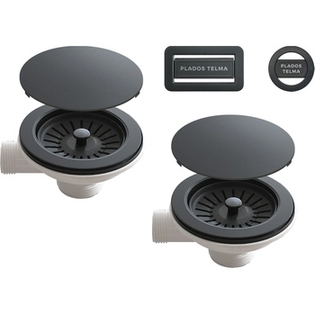 Plados Telma Plados abs СИФОН И ПРЕЛИВНИК ЗА МИВКА С 2 КОР ЧЕР (kitblack2)