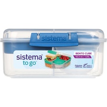 Sistema TO GO Tříkomorová krabička s nádobou na jogurt 1,25 l modrá