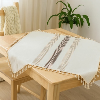 EVENIT Boho štýl vyšívaný obrus natur 95 bežová Polyester 85x85 cm