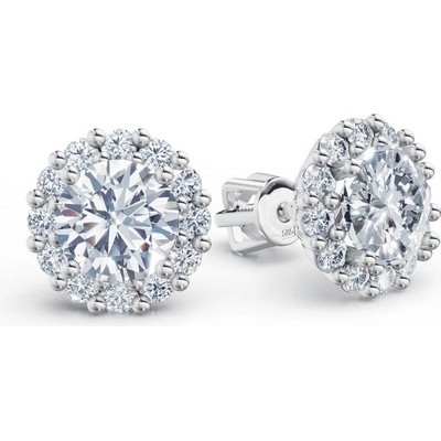 DF zlaté náušnice 3709 z bieleho zlata s diamantmi s celkovou hmotnosťou 2,64 ct