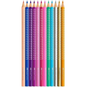 Faber-Castell Цветни моливи Sparkle, в метална розова кутия, (1015120576)