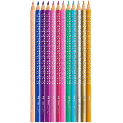 Faber-Castell Цветни моливи Sparkle, в метална розова кутия, (1015120576)
