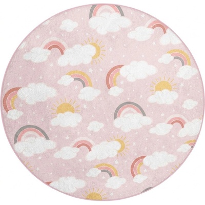 Mila Home Розов детски килим подходящ за пране ø150 cm Rainbow World - Mila Home (HKC-YuvHali-391-150x150)