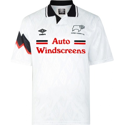 Score Draw Футболна фланелка Score Draw SD Derby County 1992 Retro Home Shirt Adults - White/Black