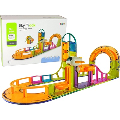 LEAN Toys Magnetická stavebnice Sky Track, 61 ks
