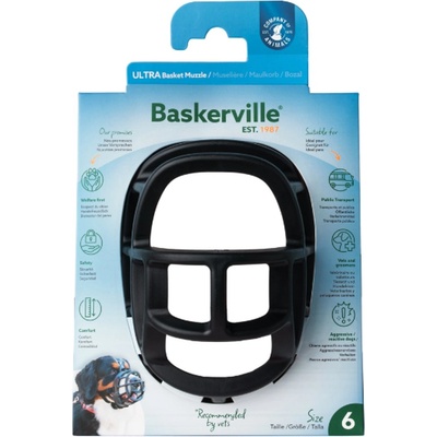 Company Of Animals Baskerville Ultra Muzzle - Намордник за кучета размер 6, за едри породи като дог, ротвайлер
