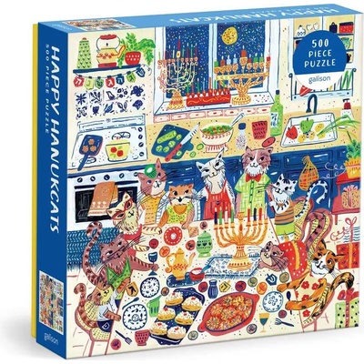 GALISON Čtvercové Happy Hanukcats 500 dílků