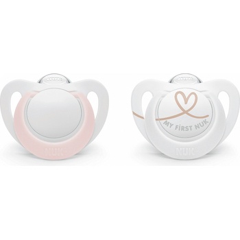 Nuk биберон залъгалка силикон 0-6 мес. 2бр. star - момиче (10175284)