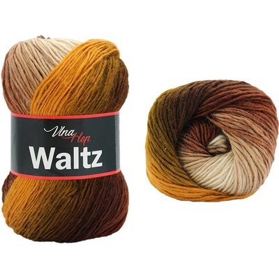 Vlna - Hep příze Waltz 5710 hořčicová, hnědá a béžová