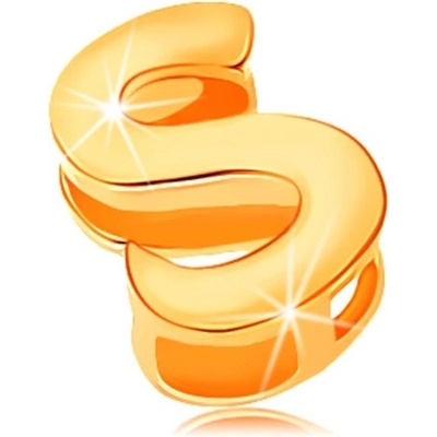 Šperky Eshop Přívěsek ze žlutého zlata tiskací písmeno zrcadlově lesklé S2GG124.14