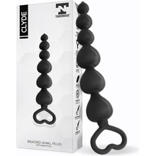 Tardenoche Clyde Beaded Butt Plug with Easy Pull Ring Silicone Black