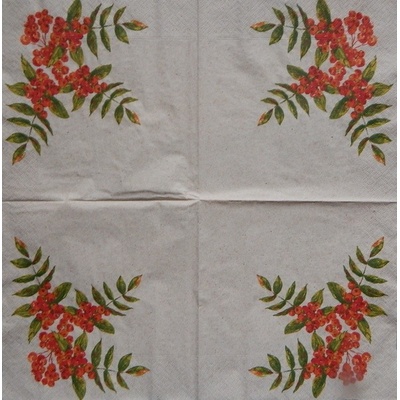 Paper Designe obrúsky Jeřabiny natural 33x33cm