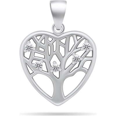 Brilio Silver stříbrný přívěsek se zirkony Srdce PT70W