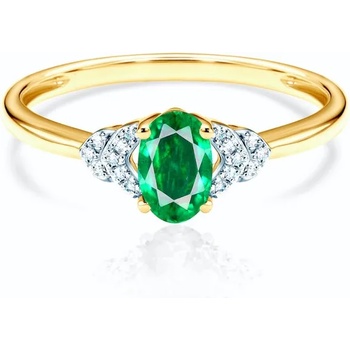 Image 1 of SAVICKI Годежен пръстен Savicki: злато, смарагд, диаманти