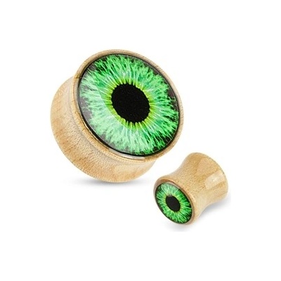 Piercingate plug do ucha zelené oko PTP00276