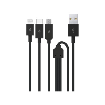 Ttec Кабел ttec Trio Charge / Data Mini Cable , Type-C , Lightning , Micro USB , 120cm - Черен