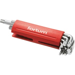 Fortum гаечен ключ торкс clt. 9бр. , дълъг, T10-50, S2, по 10бр. на брой; T10-T15-T20-T25-T27-T30-T40-T45-T50, пластмасова дръжка FORTUM