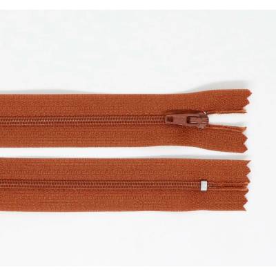 Spirálový zip, šíře 3 mm, délka 35 cm, hnědá