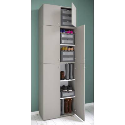 VCM Lona XXL s otočnými dvířky s nástavcem 70 × 39 × 223 cm šedý