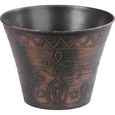 STREND PRO Garden Kvetináč Flower, 24,5x19,3 cm, zlatý, metalický efekt