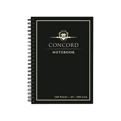 Concord Спирална тетрадка, a5, с подвързия, 70 страници, concord, черна 8959-con (8959-con)