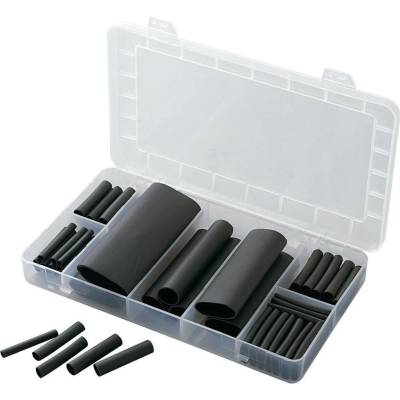 TRU COMPONENTS 1566305 sada zmršťovacých bužírok čierna Pomer zmrštenia:3:1 52 dielov